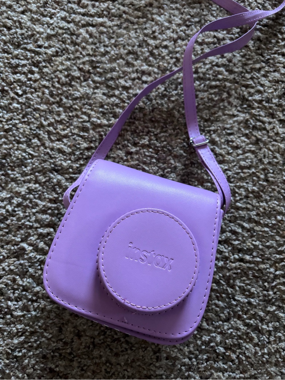 Instax Lavender Faux Leather Crossbody Camera Bag